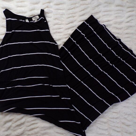 LOFT striped maxi dress M - Picture 2 of 5